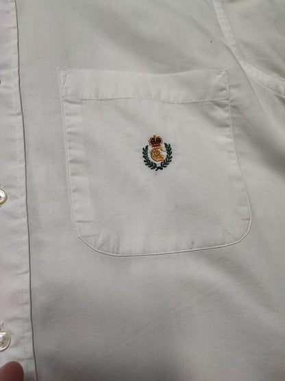 Vintage Chaps Ralph Lauren Plain Long Sleeve Button Down Shirt White Men Large