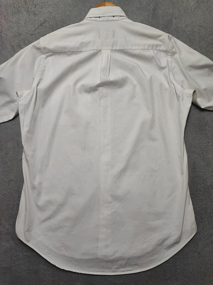Vintage Chaps Ralph Lauren Plain Long Sleeve Button Down Shirt White Men Large