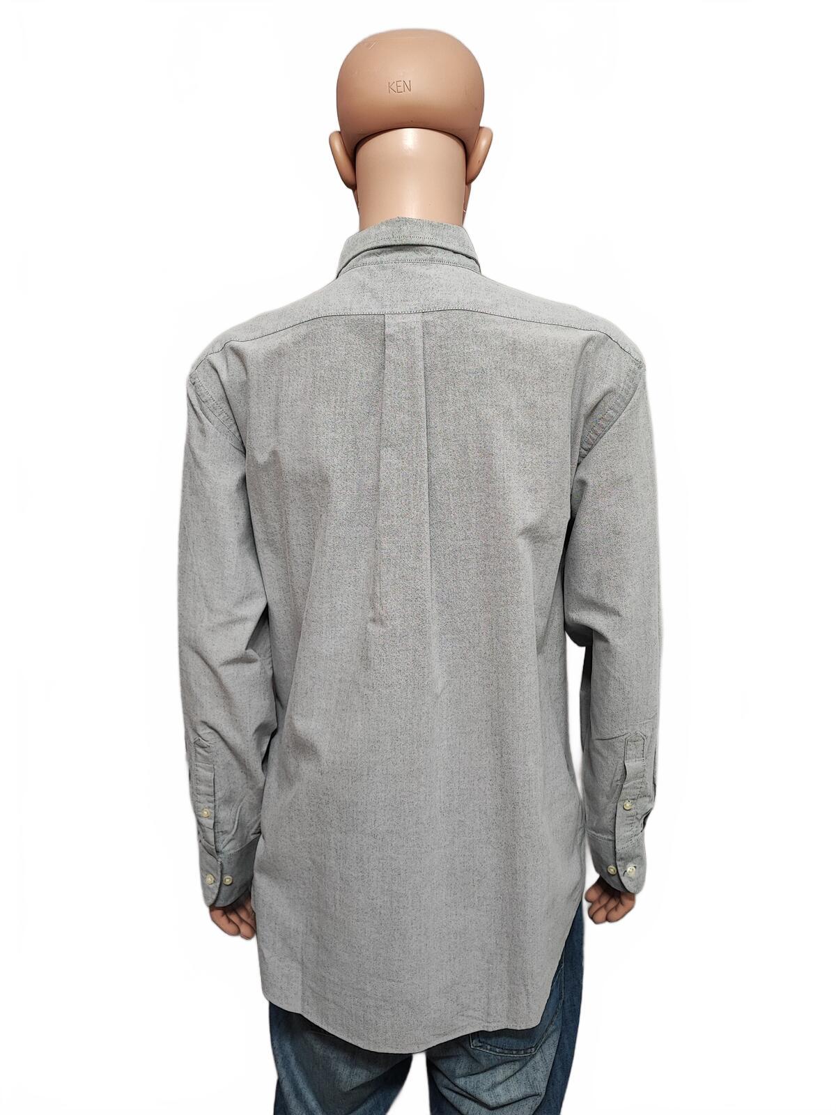 Vintage Chaps Plain Long Sleeve Easy Care Preppy Shirt Grey Men Size XXL