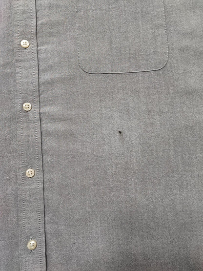 Vintage Chaps Plain Long Sleeve Easy Care Preppy Shirt Grey Men Size XXL