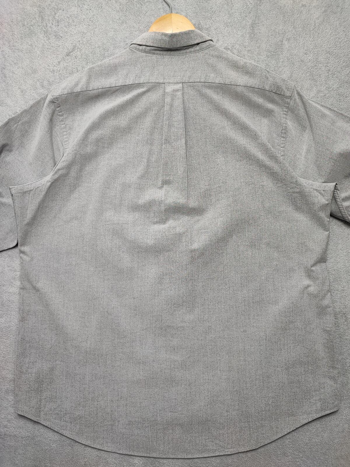 Vintage Chaps Plain Long Sleeve Easy Care Preppy Shirt Grey Men Size XXL