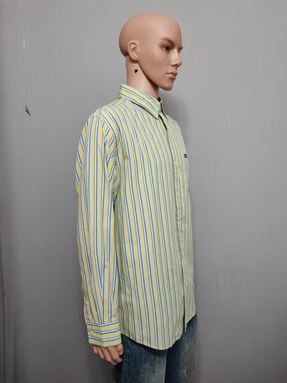 Vintage Chaps Striped Long Sleeve Shirt Yellow Blue Men's Size XL