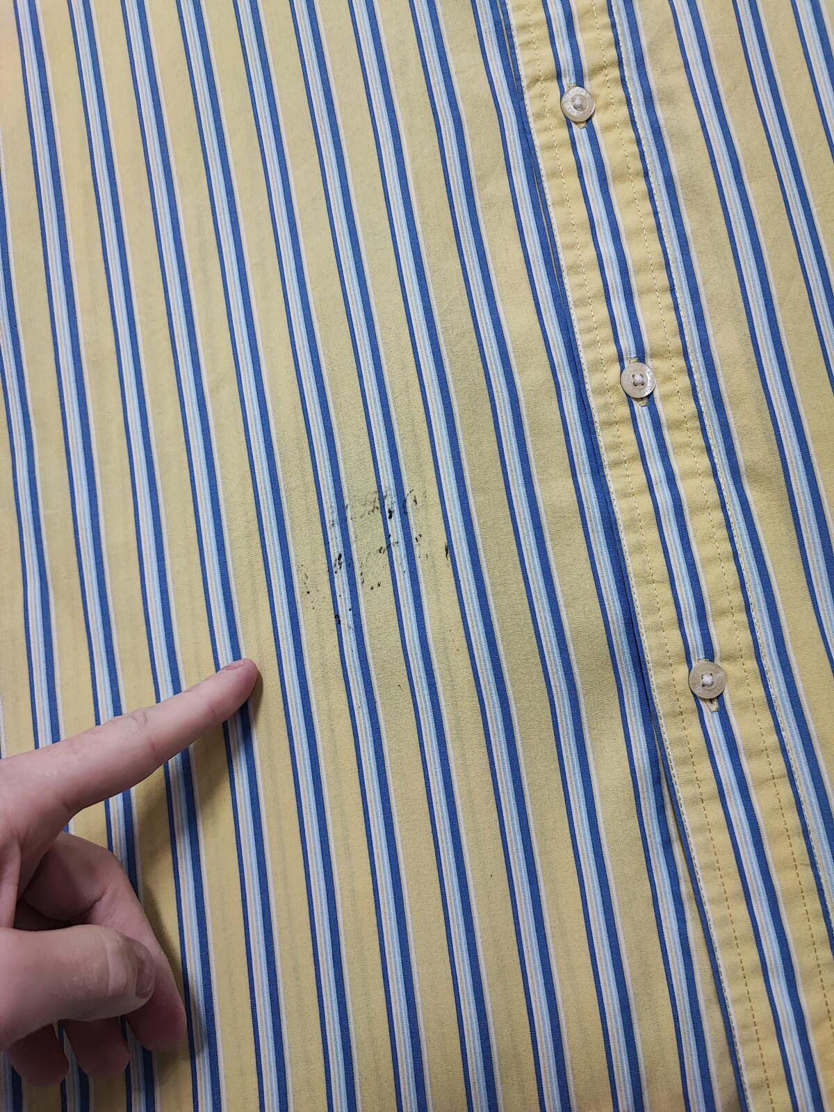 Vintage Chaps Striped Long Sleeve Shirt Yellow Blue Men's Size XL