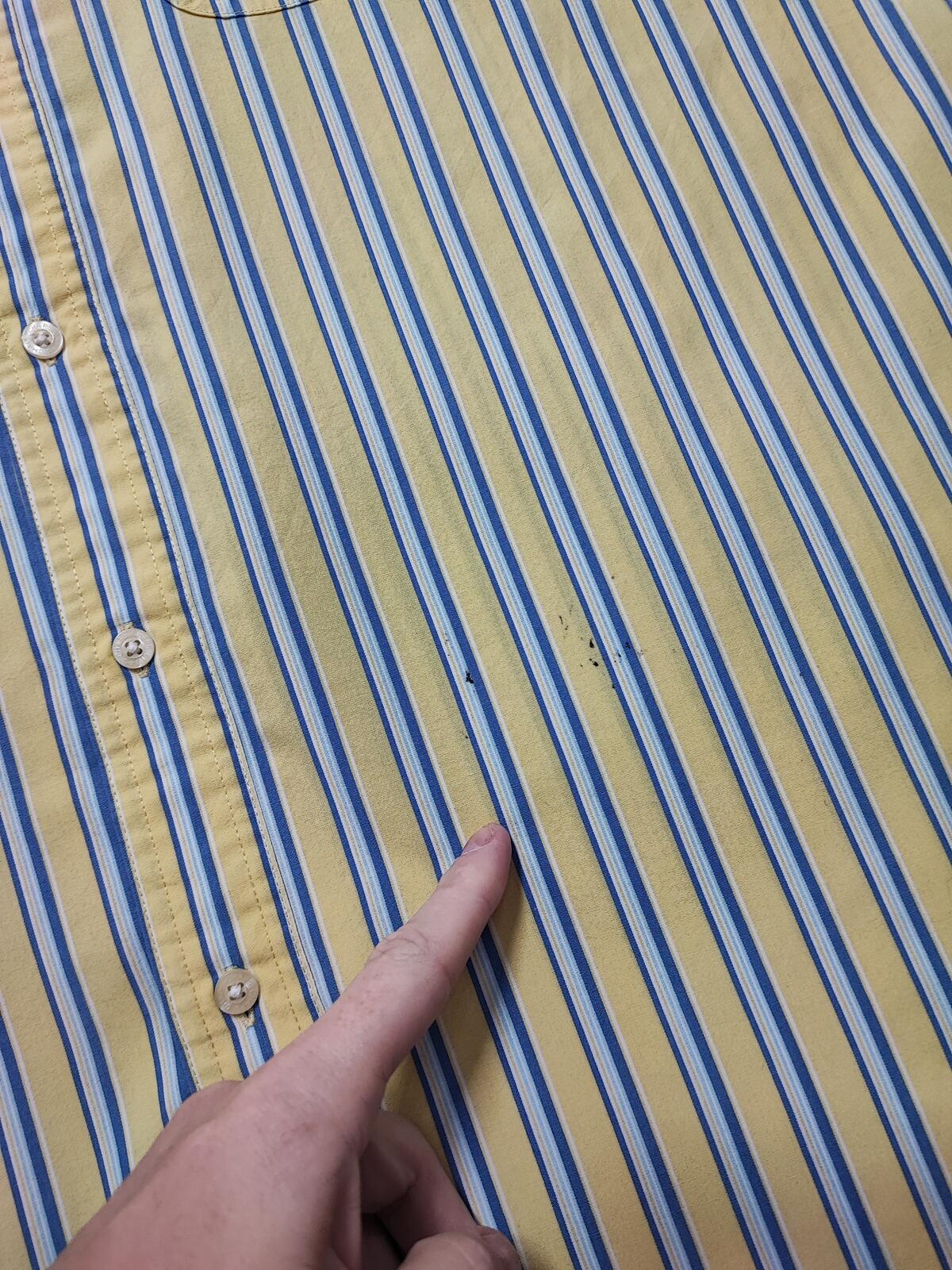 Vintage Chaps Striped Long Sleeve Shirt Yellow Blue Men's Size XL