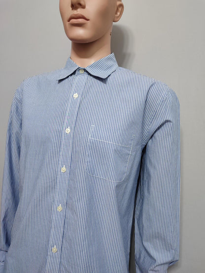Vintage Gap Striped Long Sleeve Grunge Skater Shirt Blue Red Men Size Large