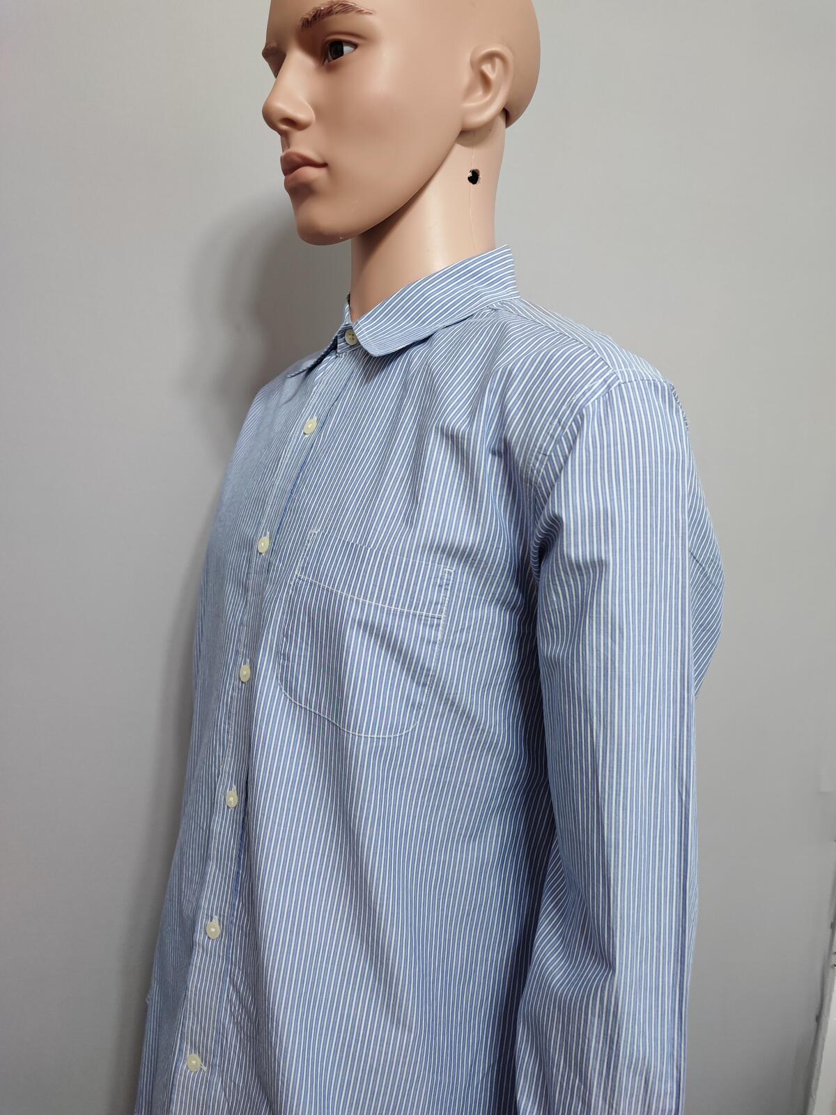 Vintage Gap Striped Long Sleeve Grunge Skater Shirt Blue Red Men Size Large