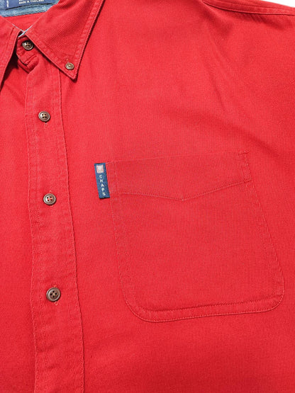 Vintage Chaps Plain Red Long Sleeve Easy Care Preppy Shirt Men Size XXL