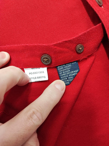 Vintage Chaps Plain Red Long Sleeve Easy Care Preppy Shirt Men Size XXL