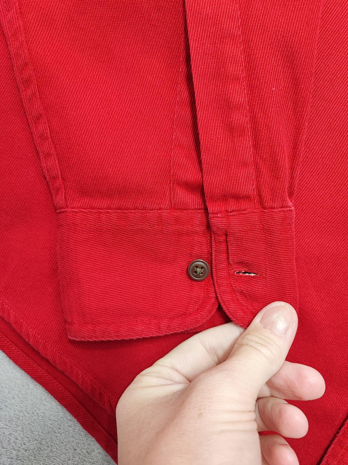 Vintage Chaps Plain Red Long Sleeve Easy Care Preppy Shirt Men Size XXL