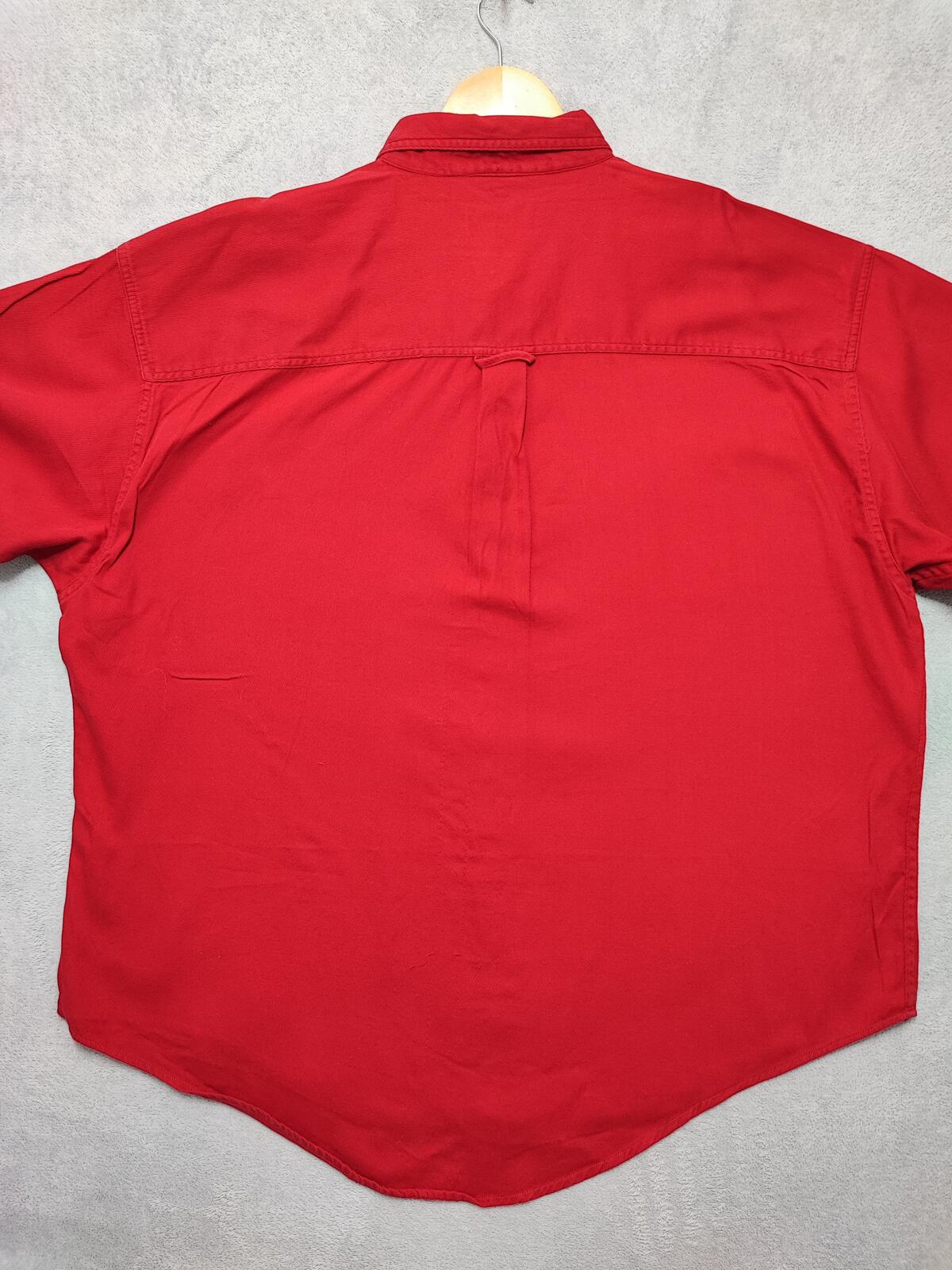 Vintage Chaps Plain Red Long Sleeve Easy Care Preppy Shirt Men Size XXL