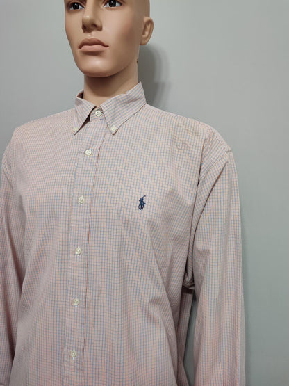 Vintage Ralph Lauren Checked Long Sleeve Blaire Oversized Shirt Red Men Size 3XL