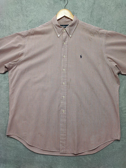Vintage Ralph Lauren Checked Long Sleeve Blaire Oversized Shirt Red Men Size 3XL