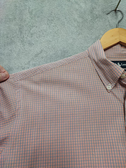 Vintage Ralph Lauren Checked Long Sleeve Blaire Oversized Shirt Red Men Size 3XL