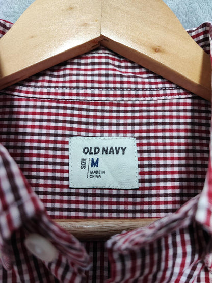 Vintage Old Navy Checked Long Sleeve Plaid Grunge Casual Shirt Red Men's Large