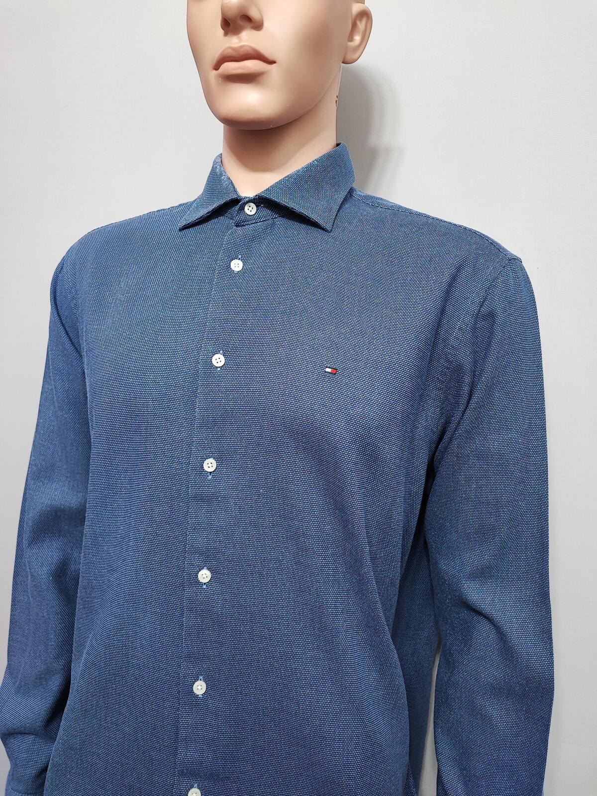 Vintage Tommy Hilfiger Polka Dot Long Sleeve Shirt Navy Blue Men's Size XL