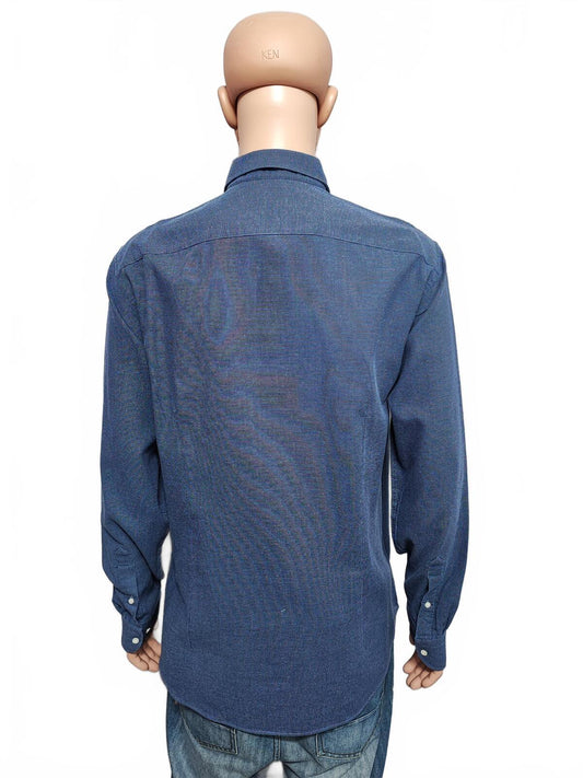 Vintage Tommy Hilfiger Polka Dot Long Sleeve Shirt Navy Blue Men's Size XL