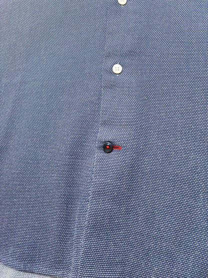 Vintage Tommy Hilfiger Polka Dot Long Sleeve Shirt Navy Blue Men's Size XL