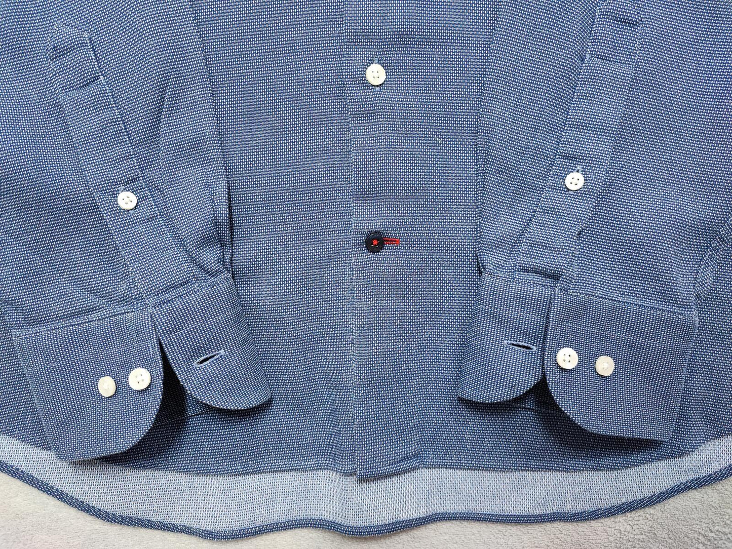 Vintage Tommy Hilfiger Polka Dot Long Sleeve Shirt Navy Blue Men's Size XL