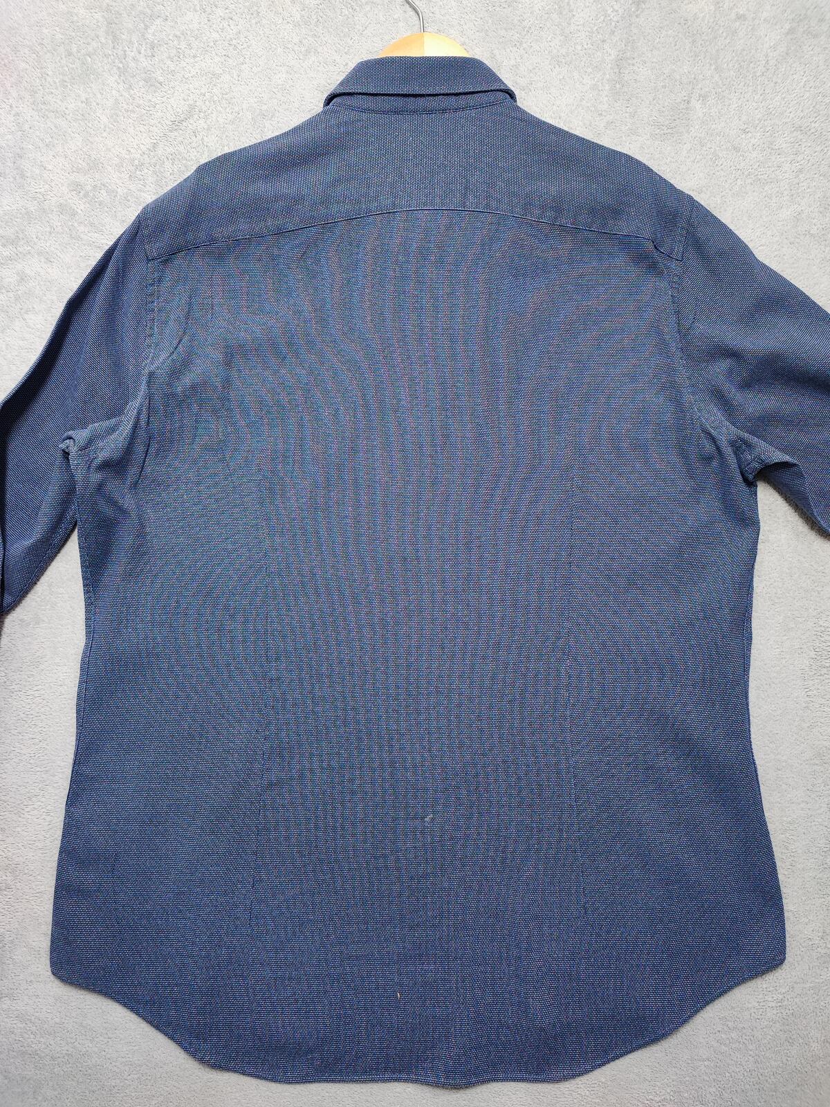 Vintage Tommy Hilfiger Polka Dot Long Sleeve Shirt Navy Blue Men's Size XL
