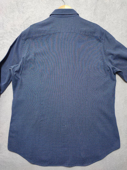 Vintage Tommy Hilfiger Polka Dot Long Sleeve Shirt Navy Blue Men's Size XL
