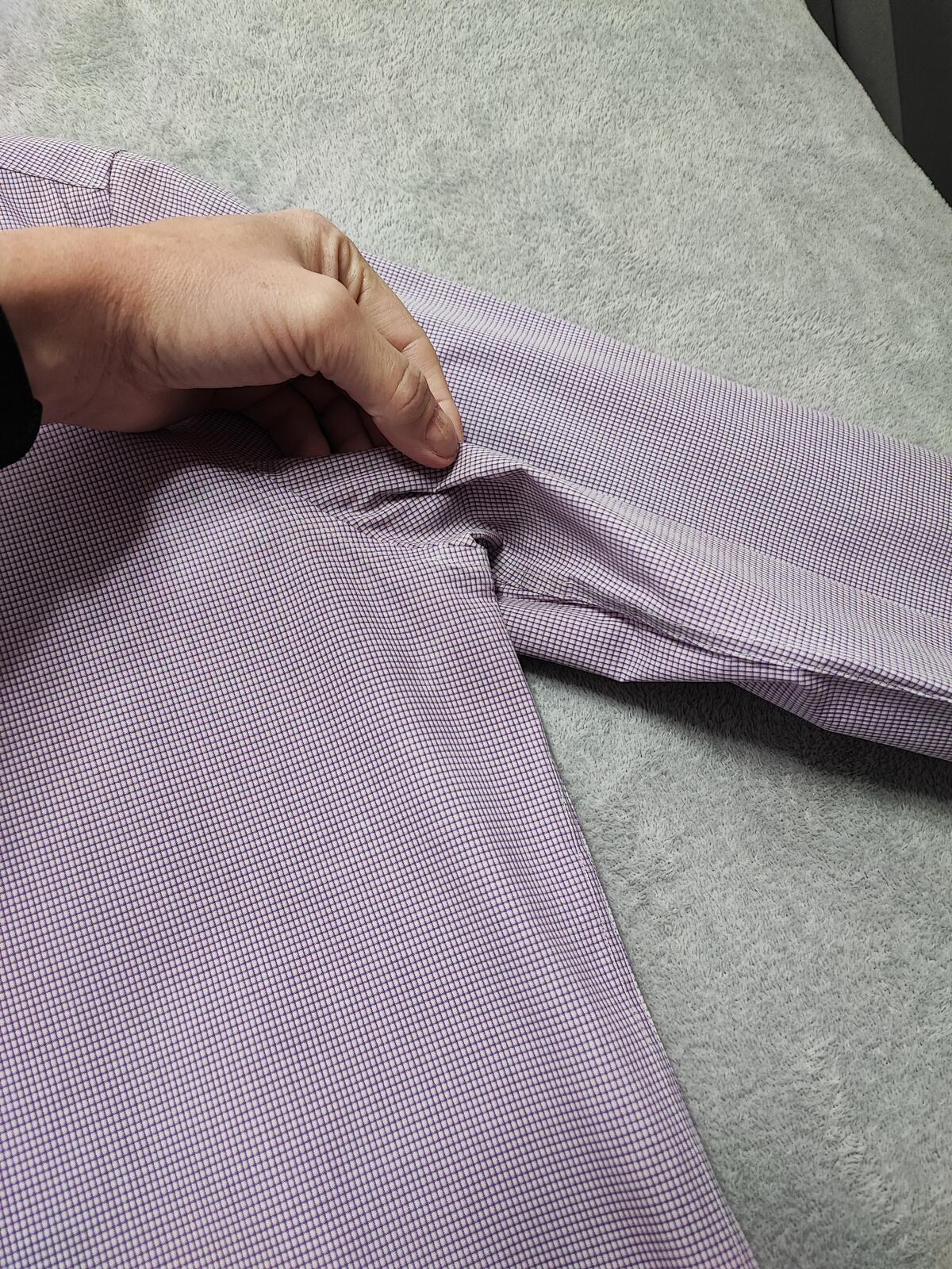 Vintage Calvin Klein Checked Long Sleeve Shirt Lilac Purple Men's Size Medium M