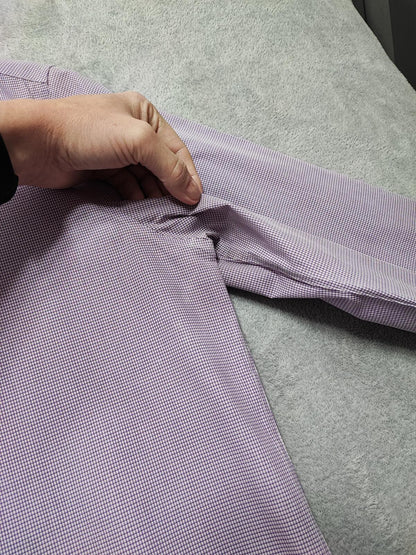 Vintage Calvin Klein Checked Long Sleeve Shirt Lilac Purple Men's Size Medium M