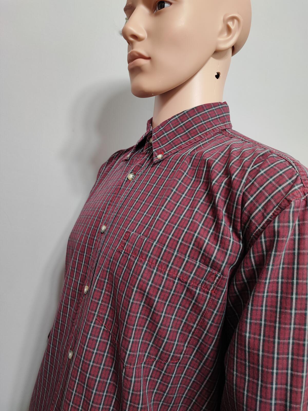 Vintage Wrangler Checked Long Sleeve Shirt Burgundy Red Men's Size XXL