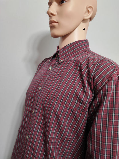 Vintage Wrangler Checked Long Sleeve Shirt Burgundy Red Men's Size XXL