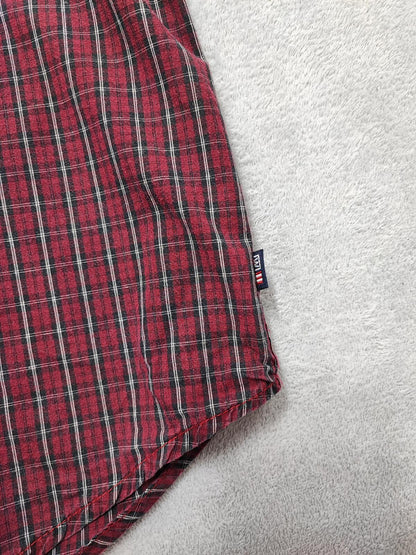 Vintage Wrangler Checked Long Sleeve Shirt Burgundy Red Men's Size XXL