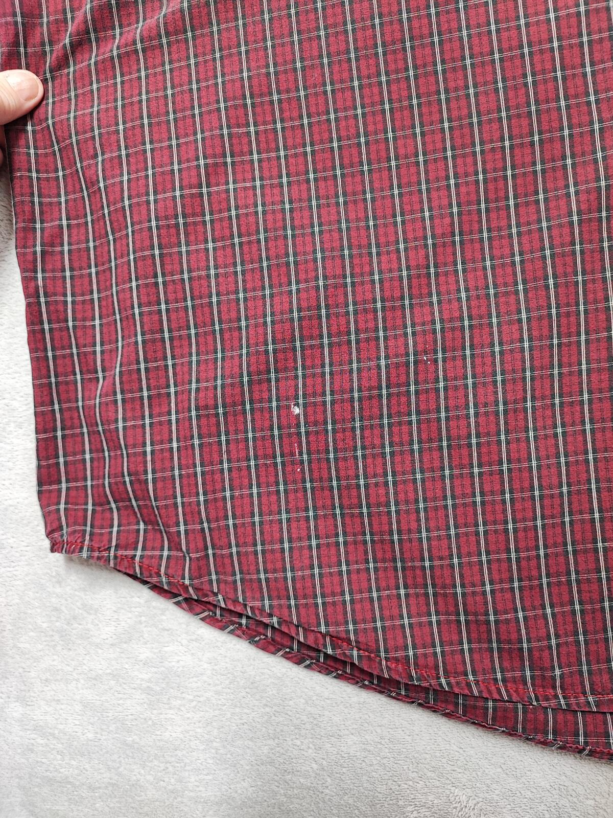 Vintage Wrangler Checked Long Sleeve Shirt Burgundy Red Men's Size XXL
