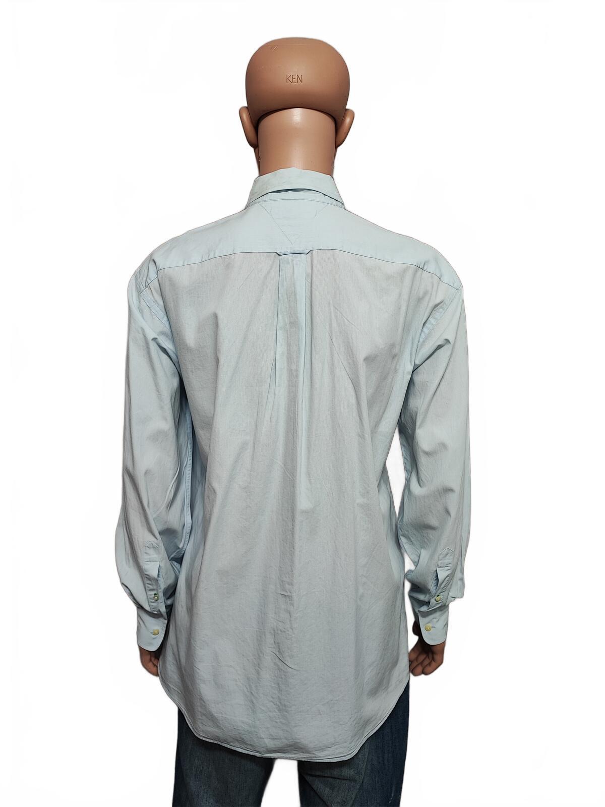 Vintage Tommy Hilfiger Striped Long Sleeve Shirt Blue White Size XL Oversized