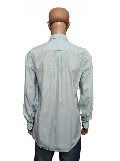 Vintage Tommy Hilfiger Striped Long Sleeve Shirt Blue White Size XL Oversized