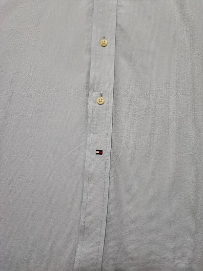 Vintage Tommy Hilfiger Striped Long Sleeve Shirt Blue White Size XL Oversized