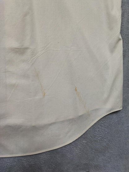 Vintage Chaps Plain Cream Long Sleeve Easy Care Shirt Men Size XL