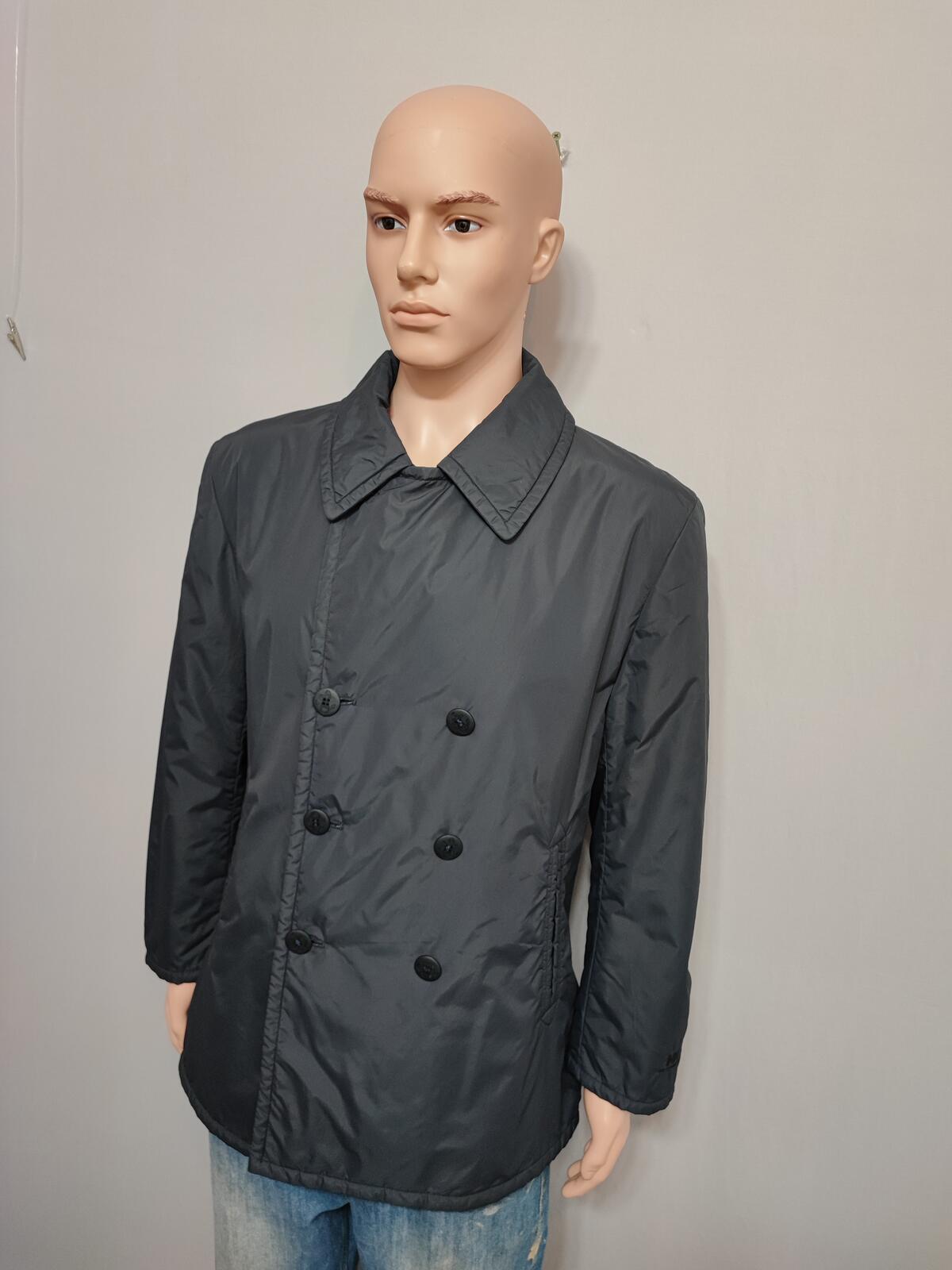 Vintage Helly Hansen Plain Navy Blue Double Breasted Pea Coat Jacket Men Size XL