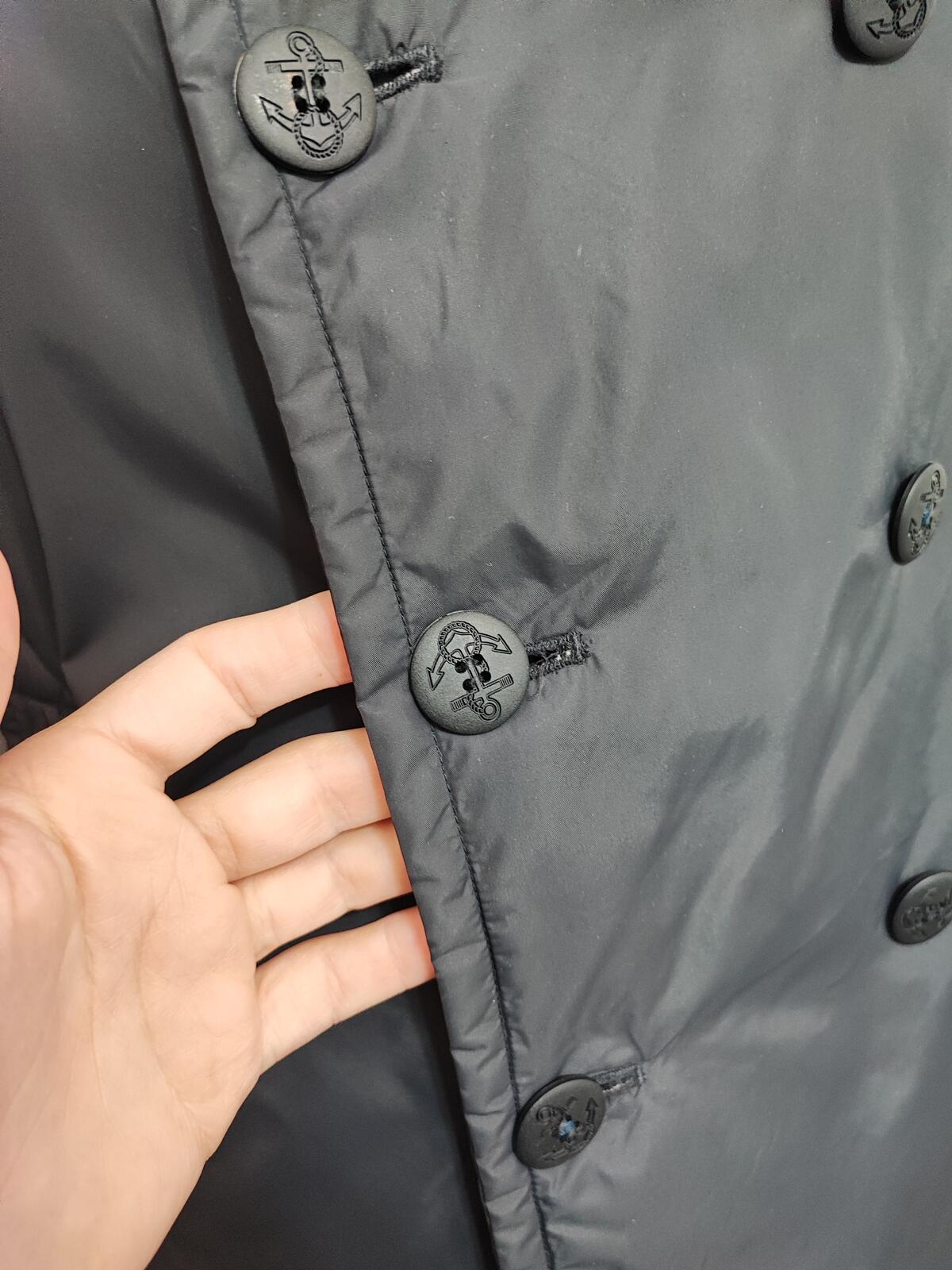 Vintage Helly Hansen Plain Navy Blue Double Breasted Pea Coat Jacket Men Size XL