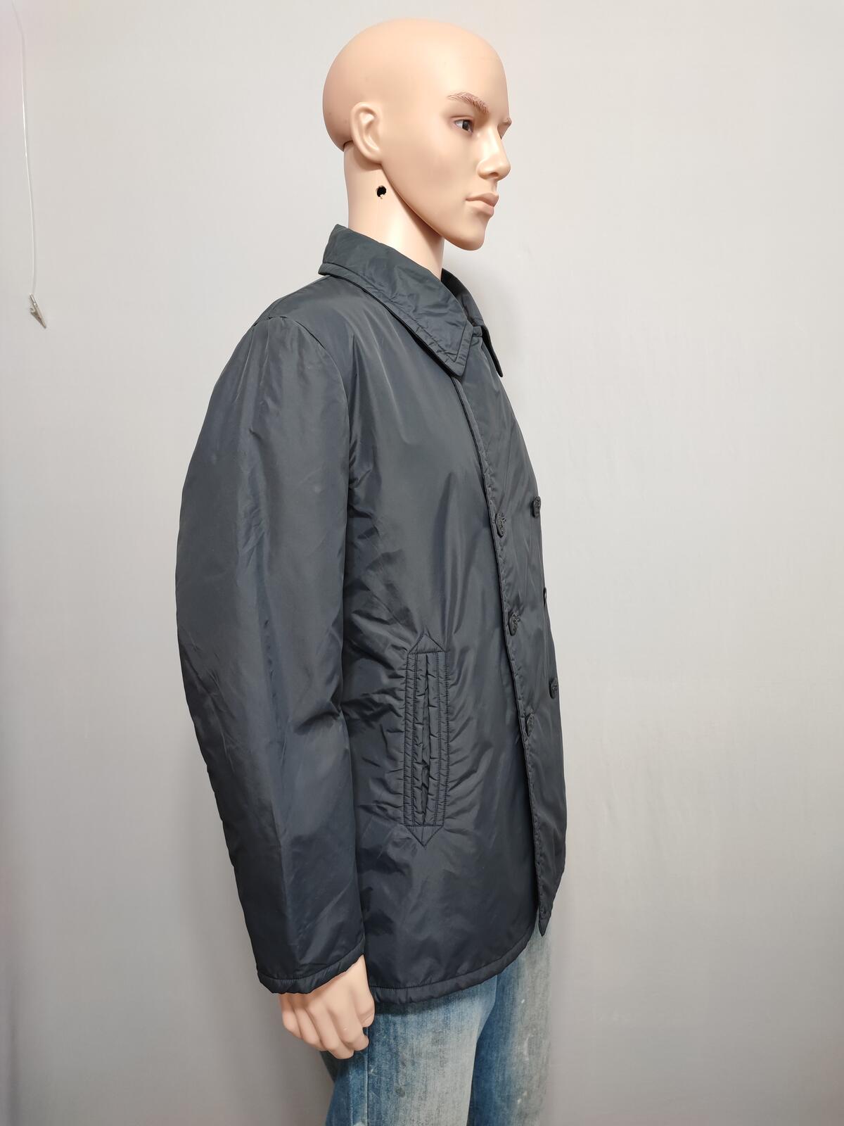 Vintage Helly Hansen Plain Navy Blue Double Breasted Pea Coat Jacket Men Size XL