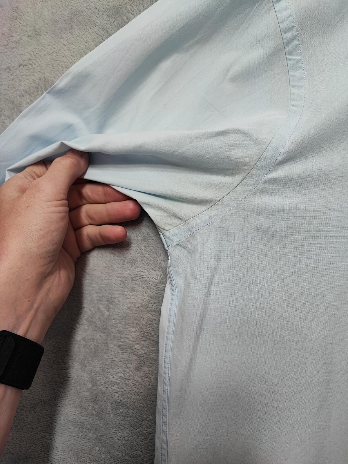 Vintage Tommy Hilfiger designer Plain Blue Long Sleeve Shirt 90s Men Size XL