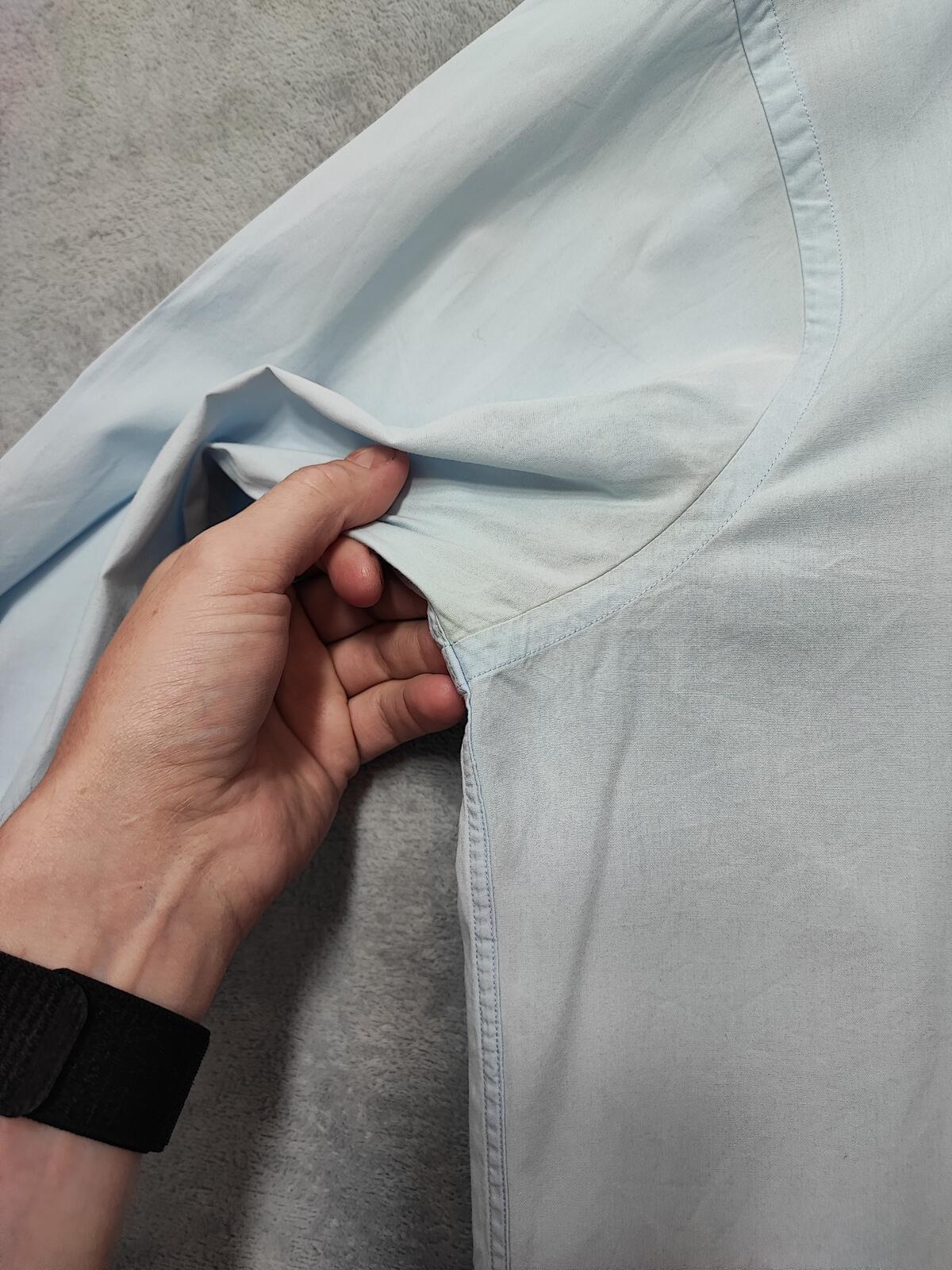 Vintage Tommy Hilfiger designer Plain Blue Long Sleeve Shirt 90s Men Size XL