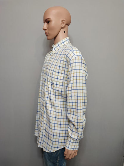 Vintage Nautica Checked Long Sleeve Two-Ply Cotton Sailing Shirt Men Size XL