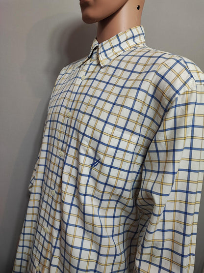 Vintage Nautica Checked Long Sleeve Two-Ply Cotton Sailing Shirt Men Size XL