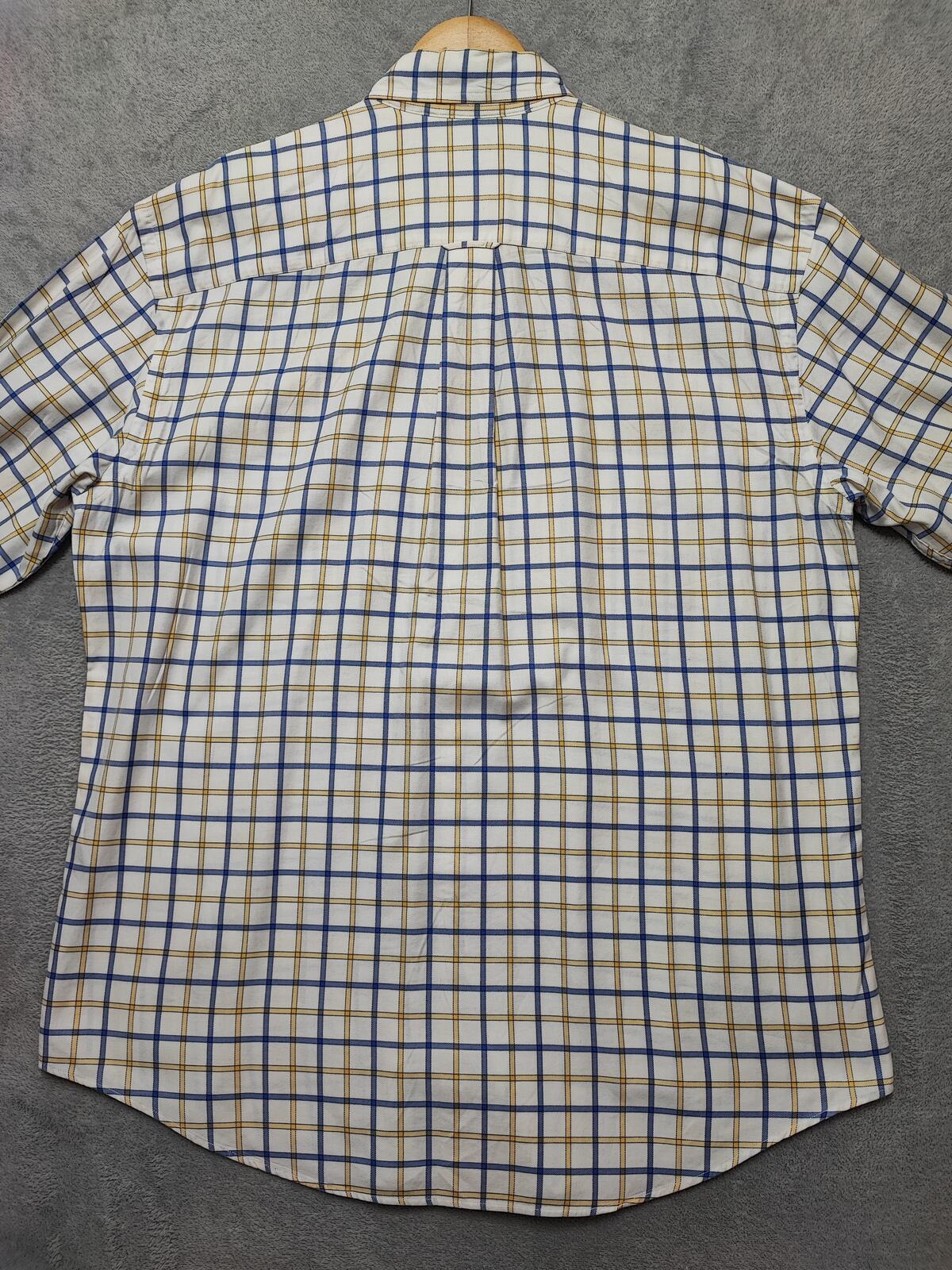 Vintage Nautica Checked Long Sleeve Two-Ply Cotton Sailing Shirt Men Size XL