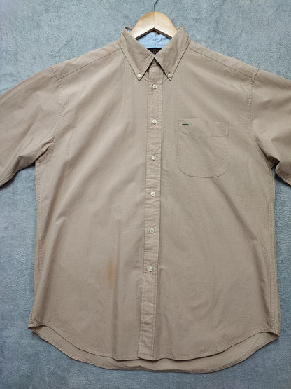 Vintage Tommy Hilfiger Checked Long Sleeve Preppy Shirt Brown Men Size XL