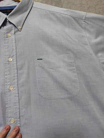 Vintage Tommy Hilfiger Golf Long Sleeve Preppy Shirt Blue Men Size 3XL