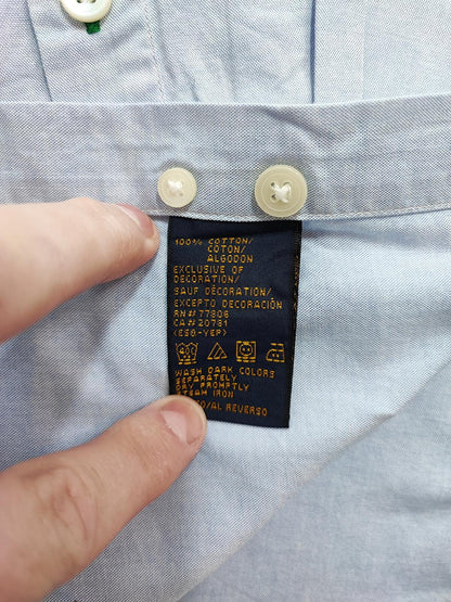 Vintage Tommy Hilfiger Golf Long Sleeve Preppy Shirt Blue Men Size 3XL