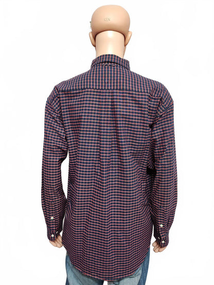 Vintage Tommy Hilfiger Checked Long Sleeve Shirt Red Blue Men's Size XXL