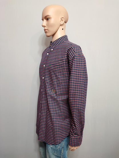 Vintage Tommy Hilfiger Checked Long Sleeve Shirt Red Blue Men's Size XXL
