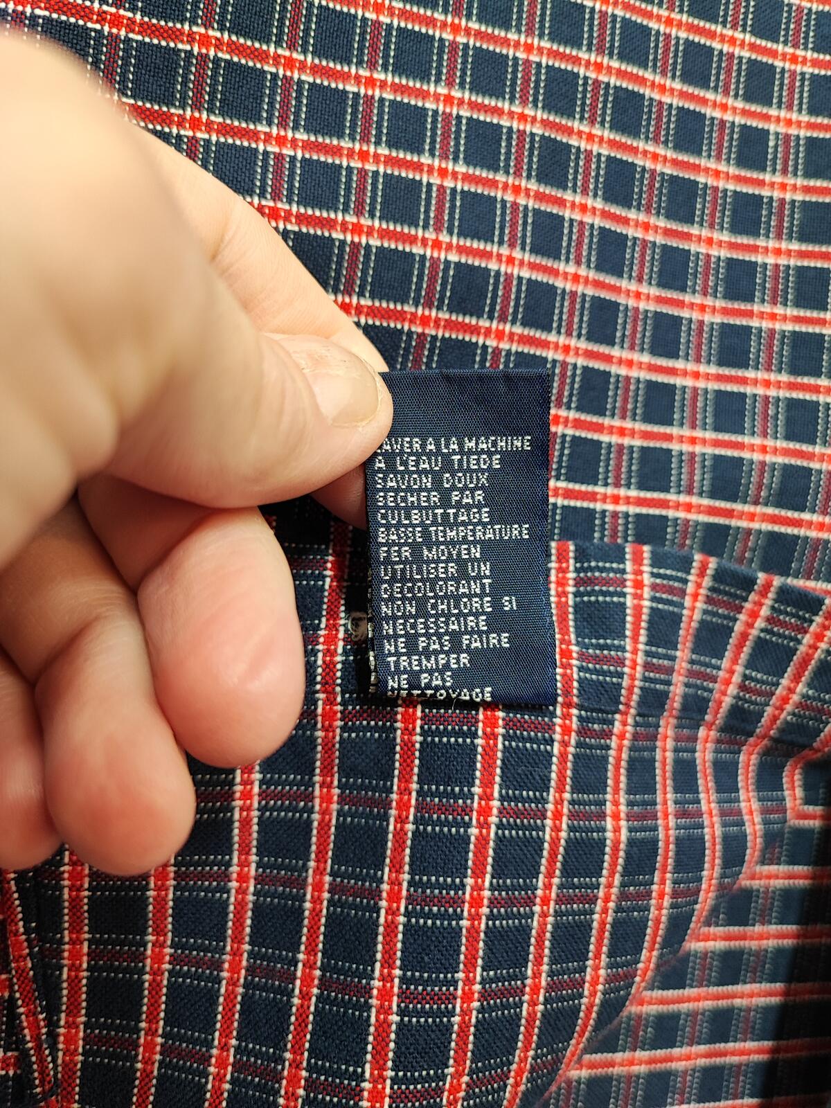 Vintage Tommy Hilfiger Checked Long Sleeve Shirt Red Blue Men's Size XXL