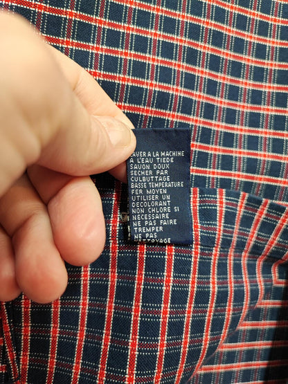 Vintage Tommy Hilfiger Checked Long Sleeve Shirt Red Blue Men's Size XXL