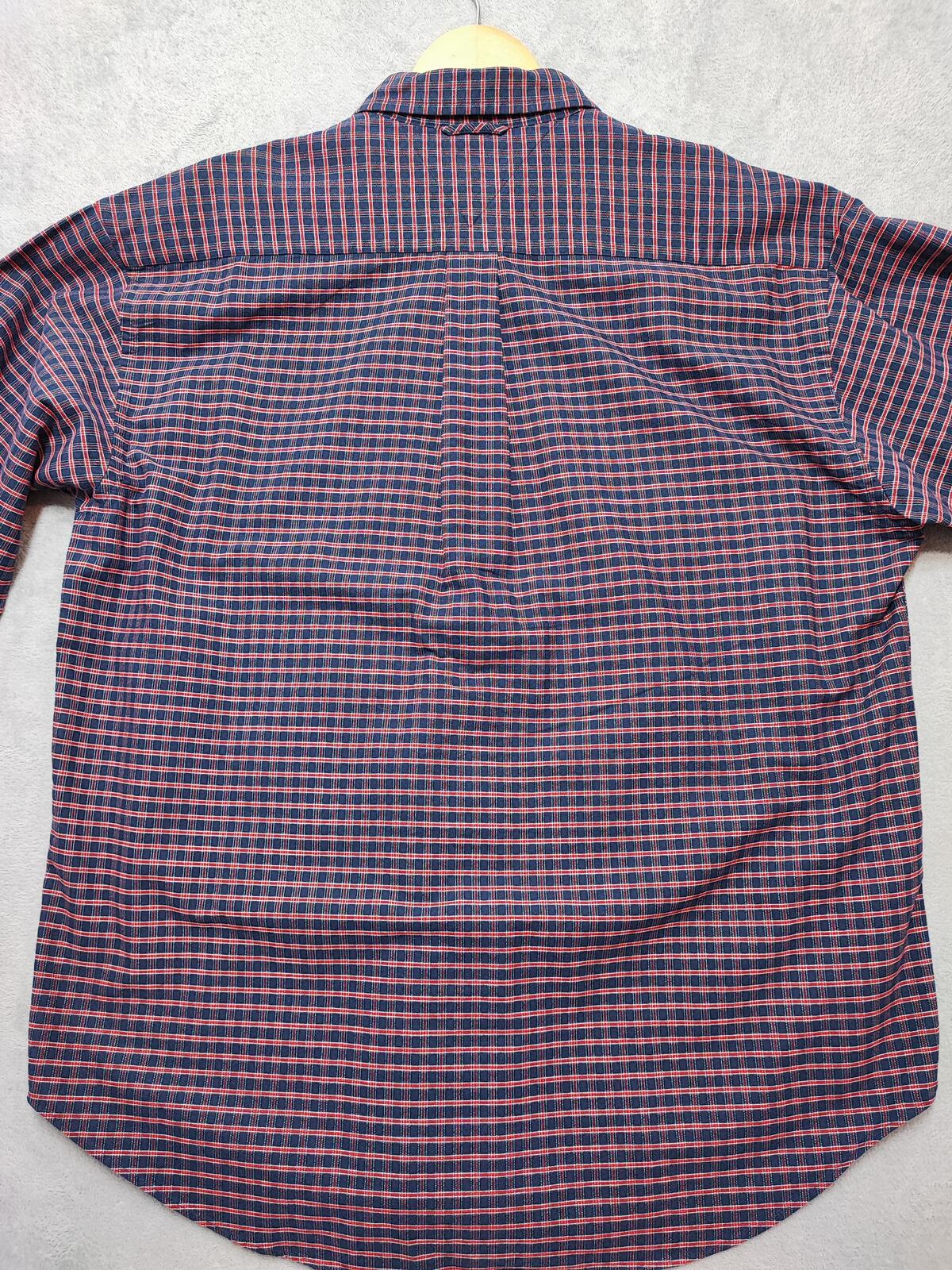Vintage Tommy Hilfiger Checked Long Sleeve Shirt Red Blue Men's Size XXL